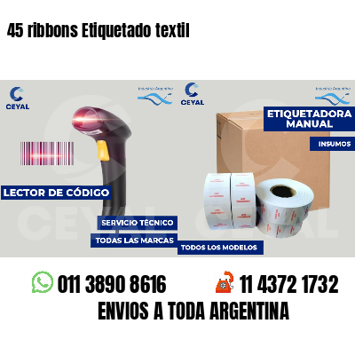 45 ribbons Etiquetado textil
