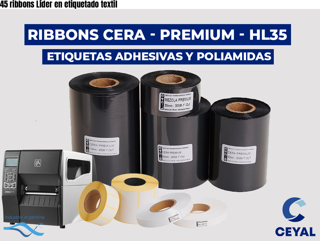 45 ribbons Líder en etiquetado textil