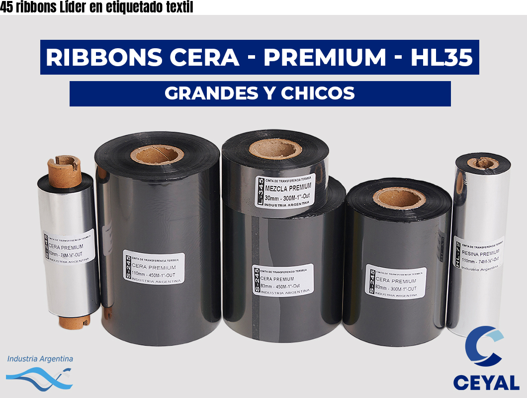 45 ribbons Líder en etiquetado textil