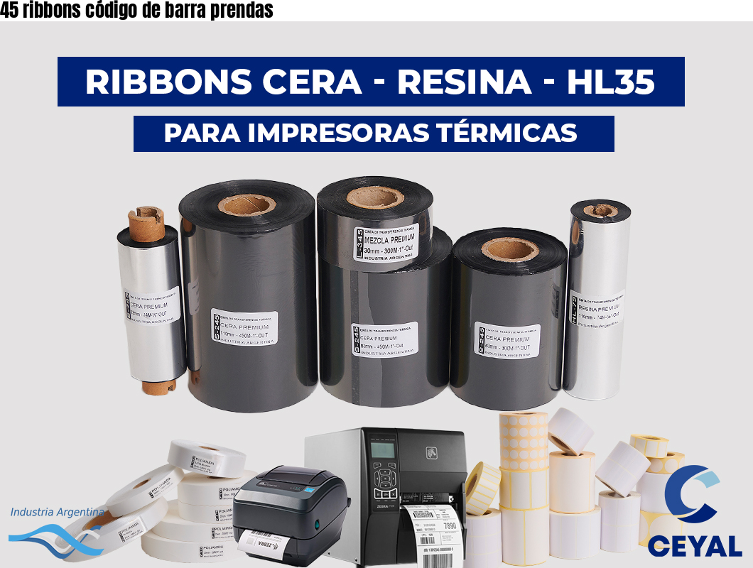 45 ribbons código de barra prendas