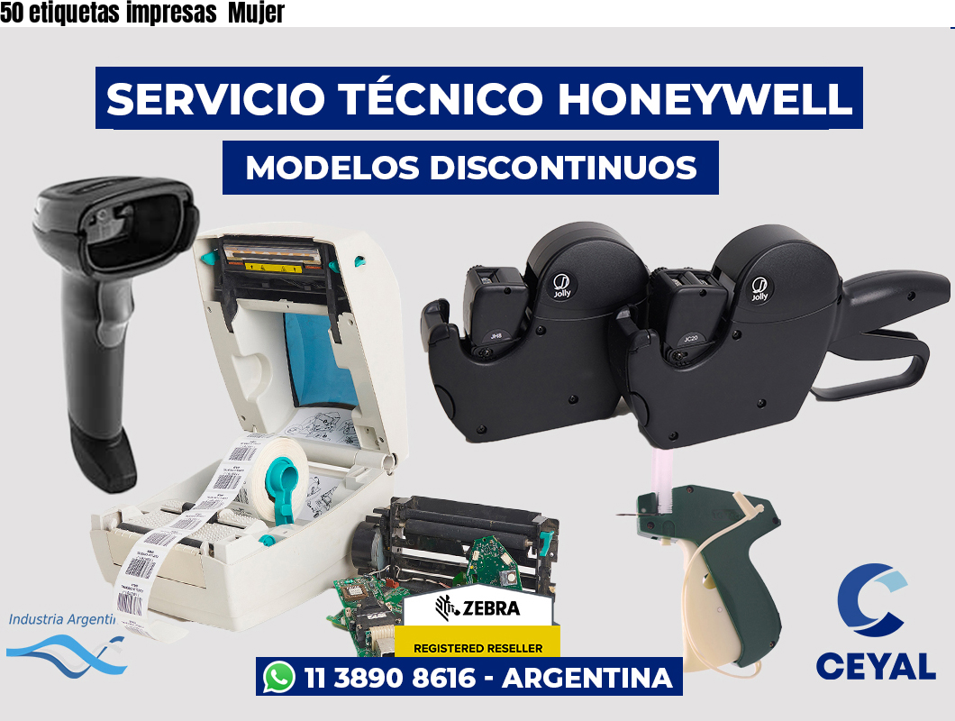 50 etiquetas impresas  Mujer