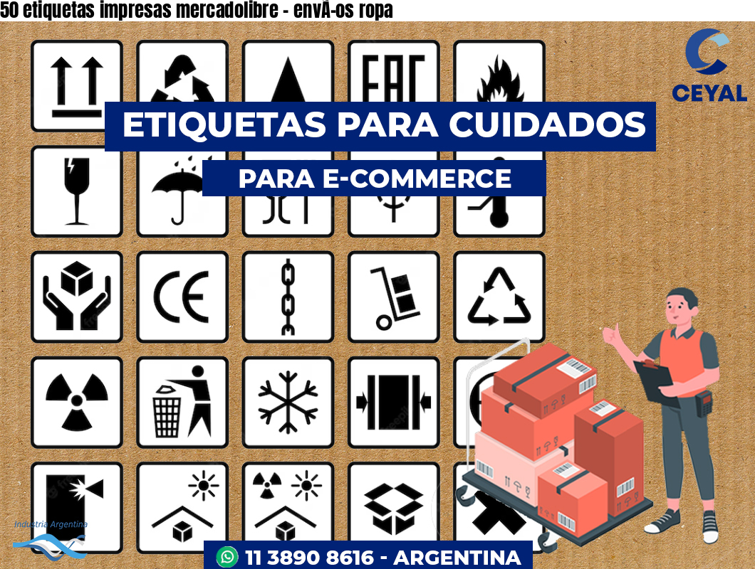 50 etiquetas impresas mercadolibre – envÃ­os ropa