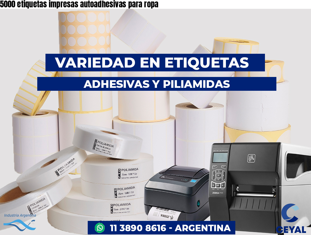 5000 etiquetas impresas autoadhesivas para ropa