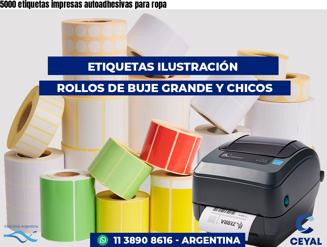 5000 etiquetas impresas autoadhesivas para ropa