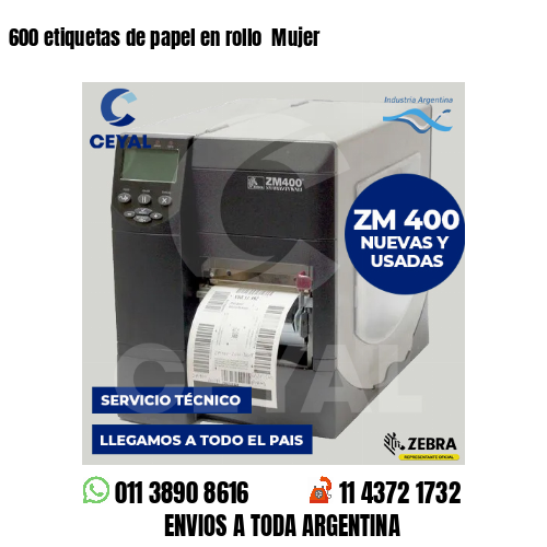 600 etiquetas de papel en rollo  Mujer