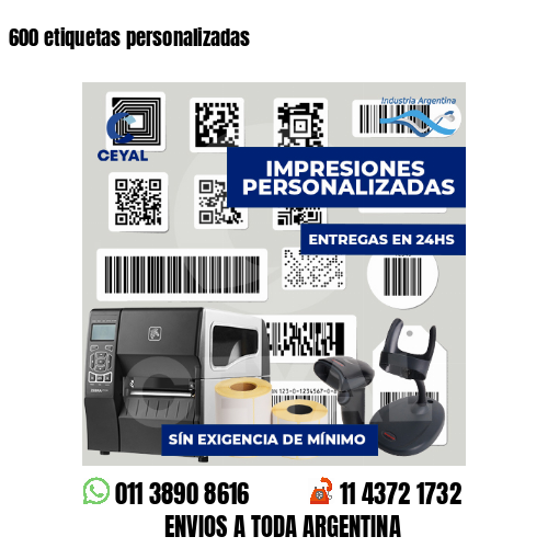 600 etiquetas personalizadas