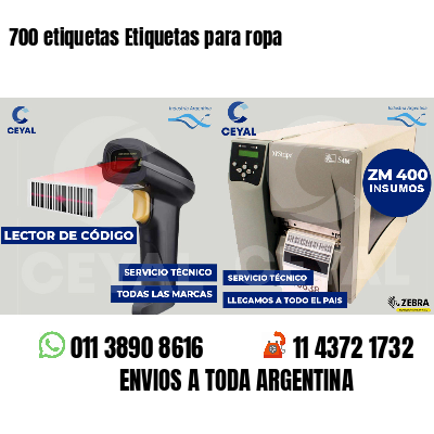700 etiquetas Etiquetas para ropa