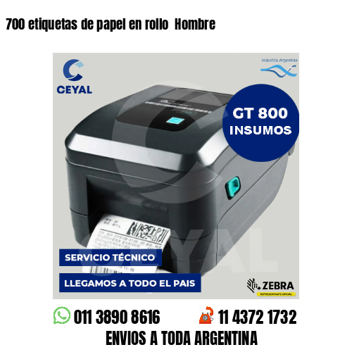 700 etiquetas de papel en rollo Hombre
