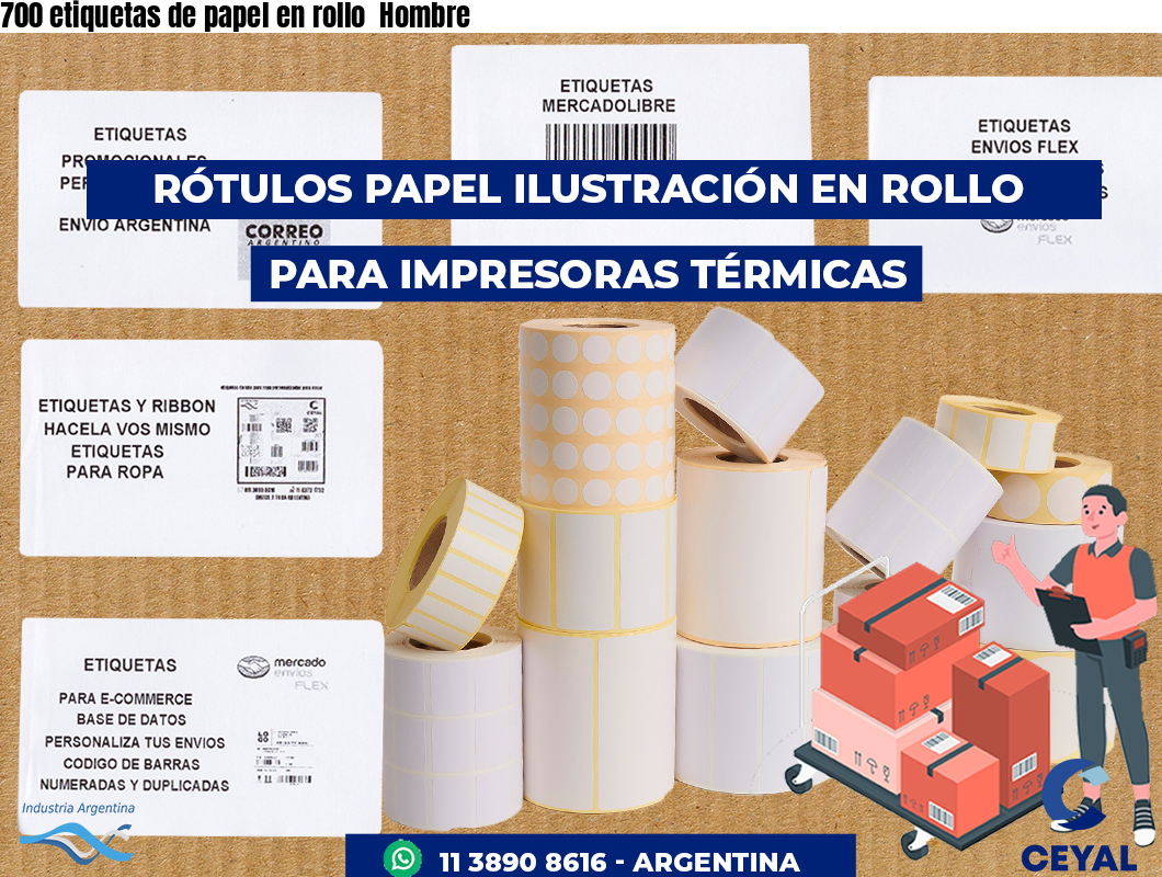 700 etiquetas de papel en rollo Hombre
