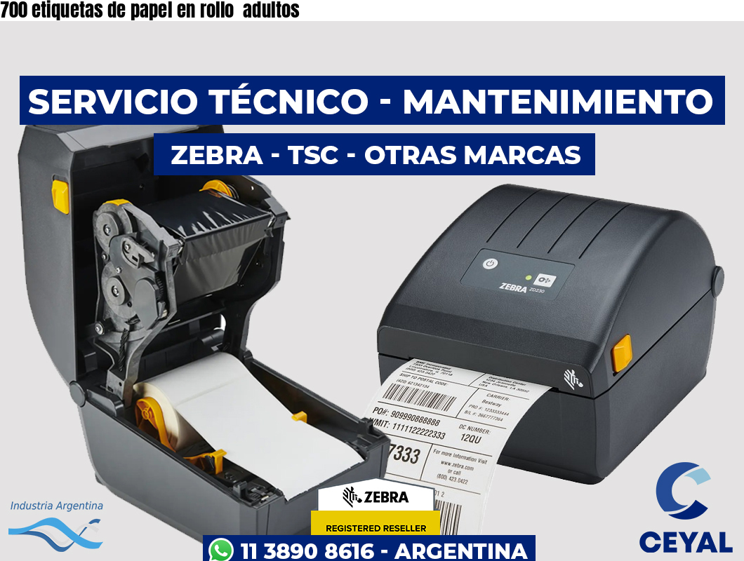 700 etiquetas de papel en rollo adultos