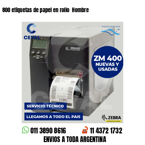 800 etiquetas de papel en rollo Hombre