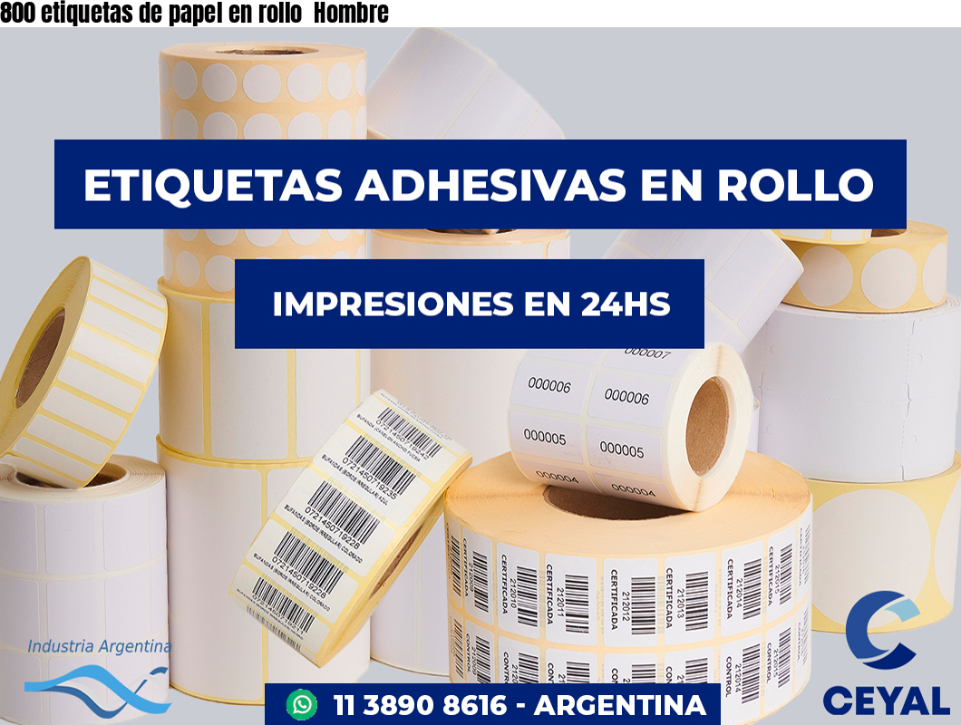 800 etiquetas de papel en rollo  Hombre