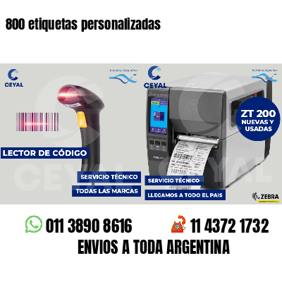 800 etiquetas personalizadas