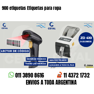 900 etiquetas Etiquetas para ropa