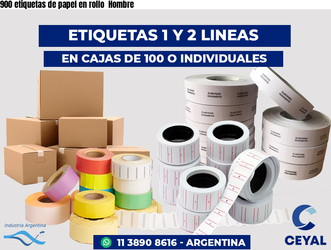 900 etiquetas de papel en rollo  Hombre