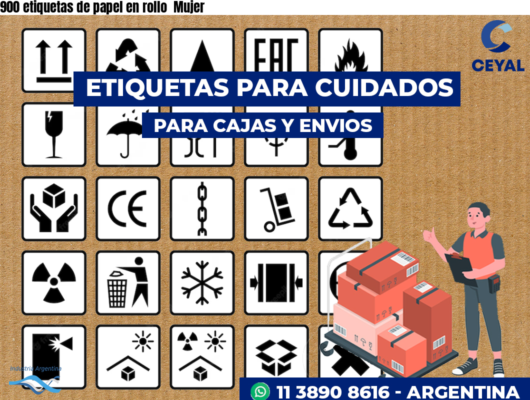 900 etiquetas de papel en rollo  Mujer