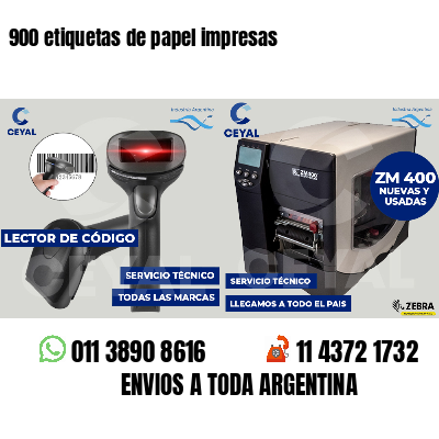 900 etiquetas de papel impresas