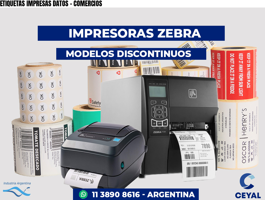 ETIQUETAS IMPRESAS DATOS - COMERCIOS