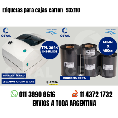 Etiquetas para cajas carton  93x110