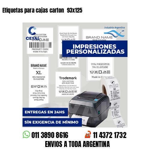 Etiquetas para cajas carton 93x125