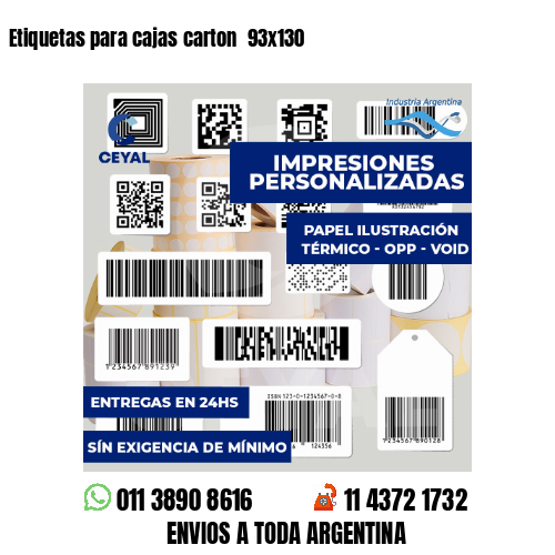 Etiquetas para cajas carton 93x130