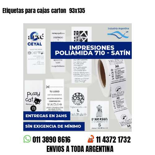 Etiquetas para cajas carton 93x135