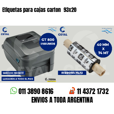 Etiquetas para cajas carton  93x20