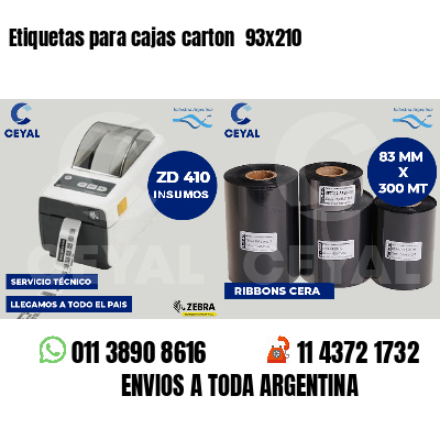 Etiquetas para cajas carton  93x210