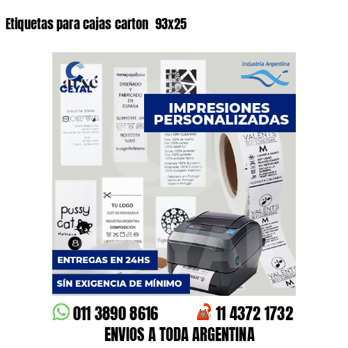 Etiquetas para cajas carton  93x25