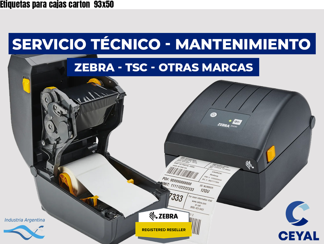 Etiquetas para cajas carton  93x50