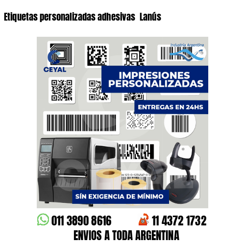 Etiquetas personalizadas adhesivas  Lanús