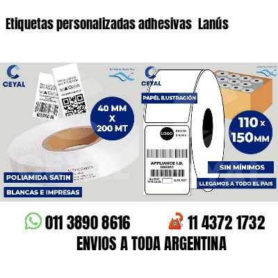 Etiquetas personalizadas adhesivas  Lanús