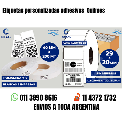 Etiquetas personalizadas adhesivas  Quilmes