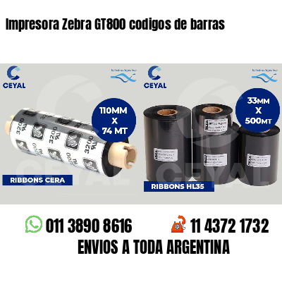 Impresora Zebra GT800 codigos de barras