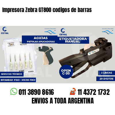 Impresora Zebra GT800 codigos de barras