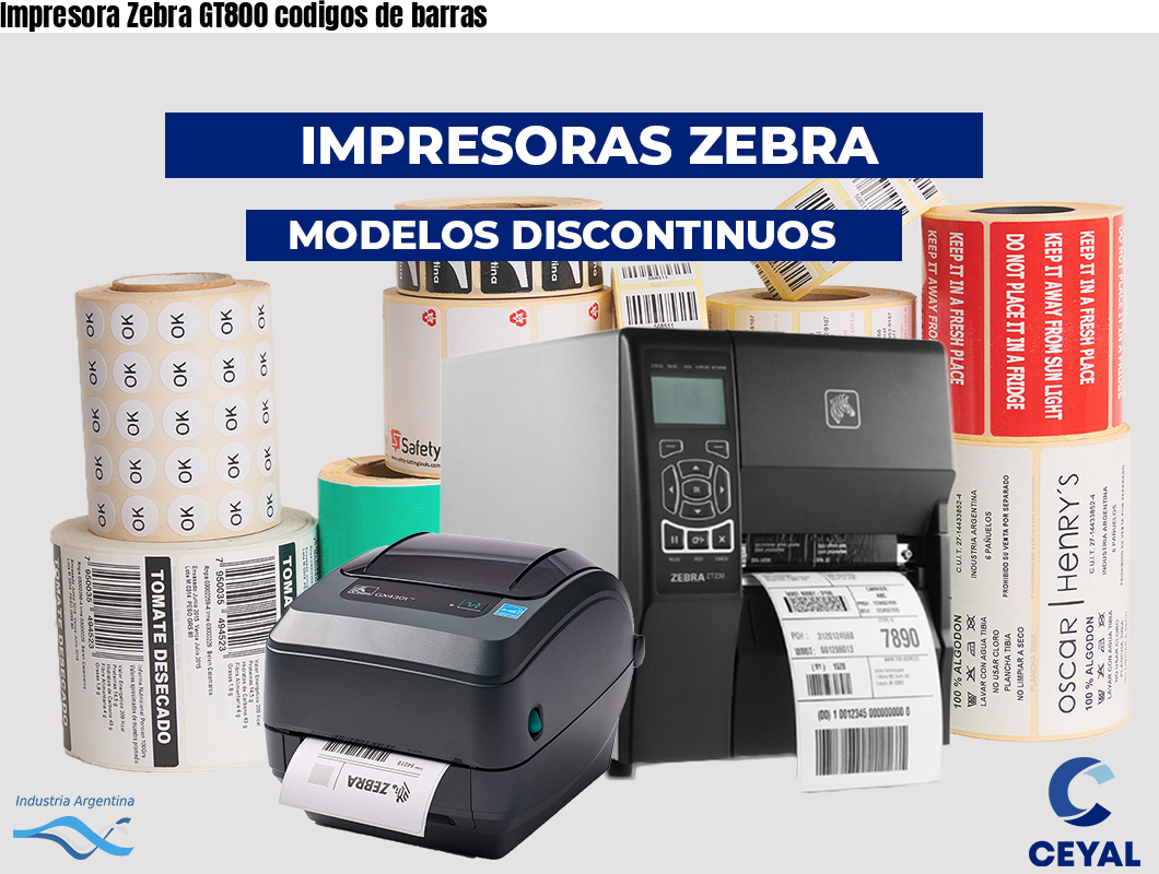 Impresora Zebra GT800 codigos de barras