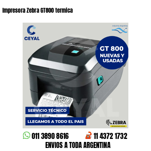 Impresora Zebra GT800 termica