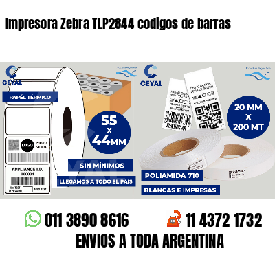 Impresora Zebra TLP2844 codigos de barras
