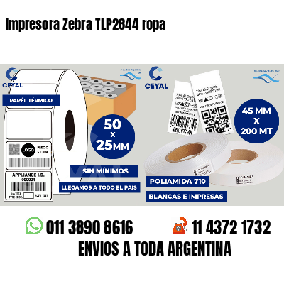 Impresora Zebra TLP2844 ropa