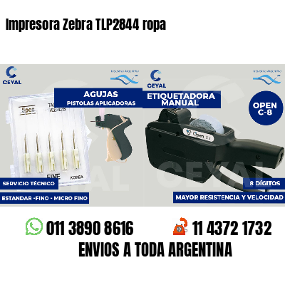 Impresora Zebra TLP2844 ropa