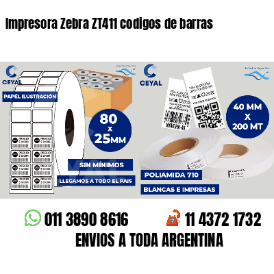 Impresora Zebra ZT411 codigos de barras