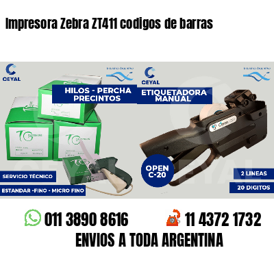 Impresora Zebra ZT411 codigos de barras