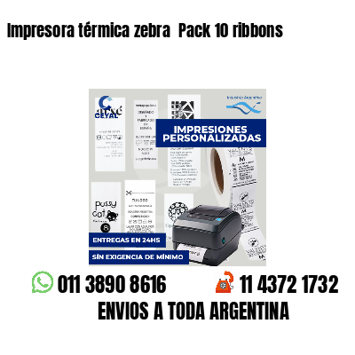Impresora térmica zebra  Pack 10 ribbons