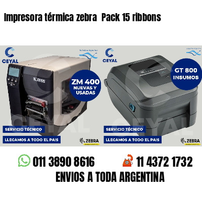 Impresora térmica zebra  Pack 15 ribbons