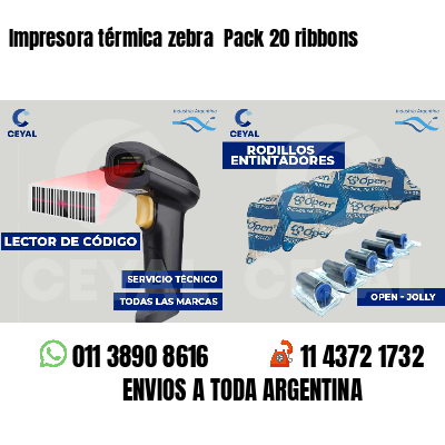 Impresora térmica zebra  Pack 20 ribbons