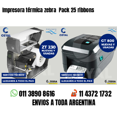 Impresora térmica zebra  Pack 25 ribbons
