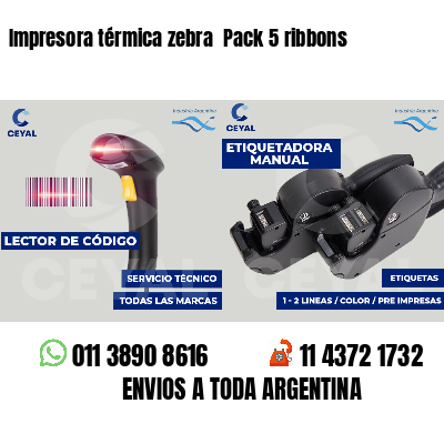 Impresora térmica zebra  Pack 5 ribbons