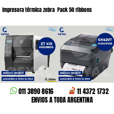 Impresora térmica zebra  Pack 50 ribbons