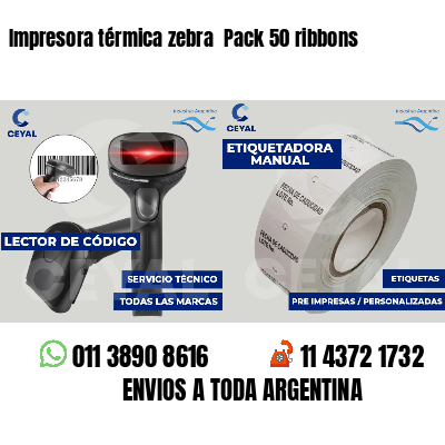 Impresora térmica zebra  Pack 50 ribbons