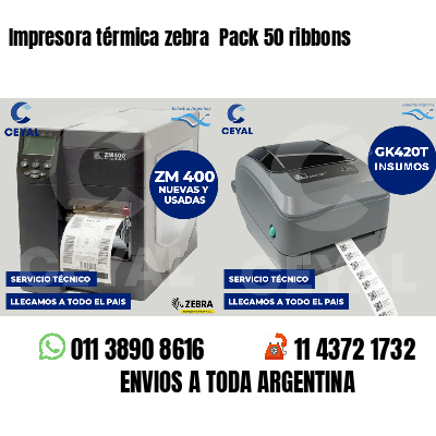 Impresora térmica zebra  Pack 50 ribbons